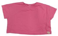 Růžové crop oversize tričko Next
