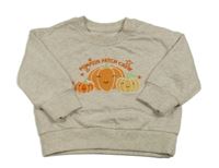 Béžová melírovaná mikina s dýněmi