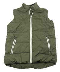 Khaki šusťáková zateplená vesta Alive