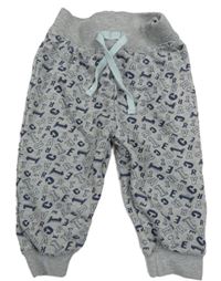 Šedé tepláky s písmenky Ergee