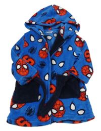 Safírový chlupatý župan se Spider-manem a kapucí Marvel
