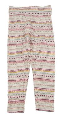 Bílo-růžové vzorované legíny Cynthia Rowley 