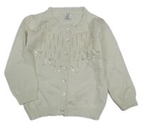 Bílý propínací svetr s flitry 