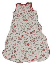 Bílo-červený bavlněný zateplený spací pytel se vzorem Lily & Dan