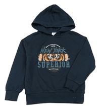 Tmavomodrá mikina s tygrem a kapucí L&D