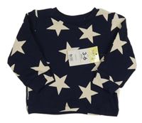 Nové - Tmavomodré žebrované triko s hvězdičkami Matalan