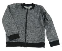 Černo-bílá vzorovaná propínací thermo mikina Kiabi