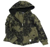 Khaki-černá batikovaná propínací mikina s kapucí Firetrap