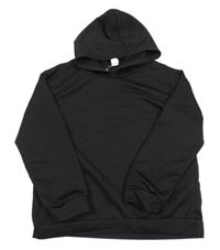 Černá mikina s nápisem a kapucí 