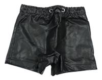 Černé koženkové kraťasy Matalan