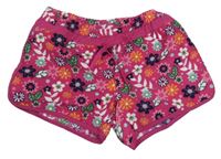 Fuchsiové květované plážové kraťasy Yigga 