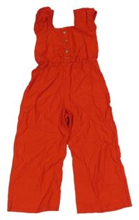 Červený letní kalhotový culottes overal Tissaia 