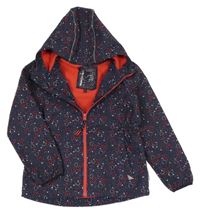 Tmavomodrá softshellová bunda se srdíčky a kapucí C&A