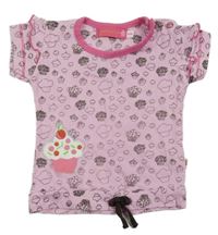 Světlerůžové tričko s muffiny 