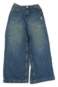 Tmavomodré baggy rifle s prošoupáním H&M
