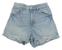 Světlemodré riflové roztřepené kraťasy H&M