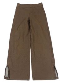 Hnědé flare kalhoty riflového vzhledu H&M