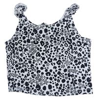 Bílo-černý vzorovaný crop top s květy George