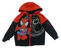Černo-červená propínací mikina se Spider-manem a kapucí George
