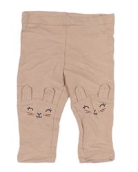 Pudrové teplákové legíny se zajíčky H&M