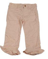 Světlerůžové crop rifle s volánky F&F