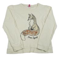 Smetanová mikina s liškou 