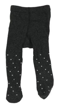 Tmavošedé melírované punčocháče s puntíky KIABI