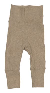 Béžovo-šedé melírované žebrované tepláky H&M