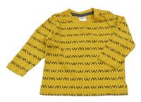 Tmavožluto-černé vzorované triko PUSBLU