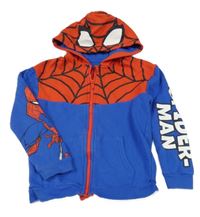 Cobaltově modro-červená propínací mikina se Spider-manem a kapucí George