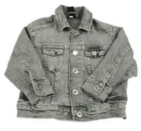 Šedá plísňová riflová bunda s límečkem H&M