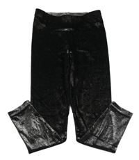 Černo-stříbrné sametové legíny LEIGH TUCKER