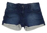 Tmavomodré teplákové riflové kraťasy alive