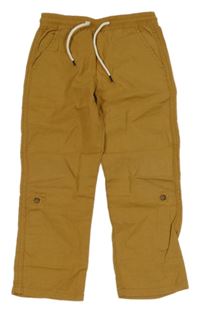 Hnědé chino plátěné rolovací kalhoty lupilu