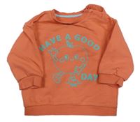 Lososová mikina s jablíčkem a nápisy George