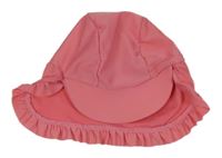 Růžová UV plážová kšiltovka s volánkem PRIMARK