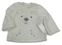 Nové - bílá plyšová mikina s medvídkem F&F