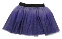Tmavofialovo-fialovo-černá tylová sukně H&M