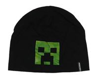 Černá bavlněná čepice s creeperem - Minecraft