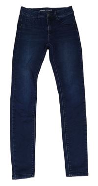 Tmavomodré high waist skinny rifle Page One Young