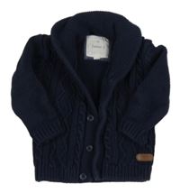 Tmavomodrý propínací svetr Jasper Conran