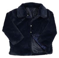 Tmavomodrá kožešinová podšitá bunda Dunnes