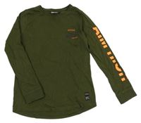 Khaki triko s nápisem Retour