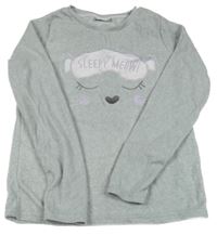 Šedá melírovaná fleecová pyžamová mikina s čumákem Destination