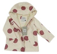Nové - Smetanová puntíkatá nepromokavá lehce zateplená bunda s kapucí Primark