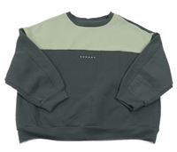 Antracitovo-zelenošedá mikina s žebrováním Shein