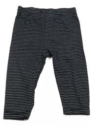 Černo-stříbrné pruhované legíny Topomini