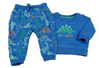 2set - Modrá mikina s dinosaurem + tepláky Peacocks