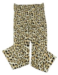 Krémovo-hnědo-černé legíny s leopardím vzorem River Island