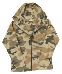 Béžová army fleecová propínací funkční mikina s kapucí Mountain Warehouse